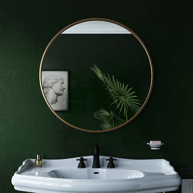 Venice Brushed Brass 800mm Round Mirror - Image 4