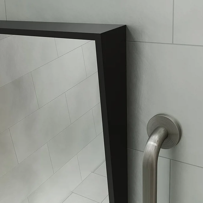 Venice Matt Black 500 x 800mm Angled Mirror - Image 3