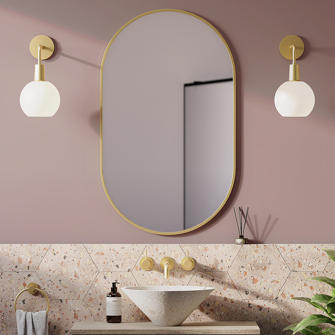 Arezzo Brushed Brass Capsule Mirror 600 x 1000mm