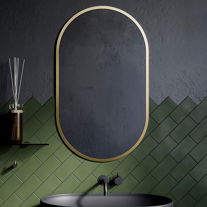 Arezzo Brushed Brass Capsule Mirror 600 x 1000mm - Image 5