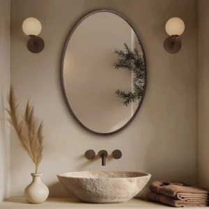 Roxbury Oval 550 x 800mm Brushed Bronze Mirror