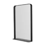 Arezzo Matt Black 500 x 750mm Mirror with Shelf