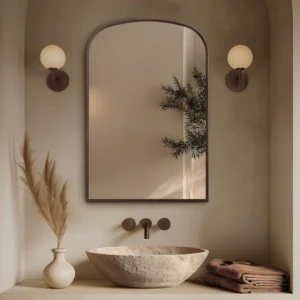 Roxbury Overmantle Arch 600 x 900mm Brushed Bronze Mirror
