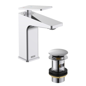 Bristan Delgado Eco Start Basin Mixer with Clicker Waste - Chrome