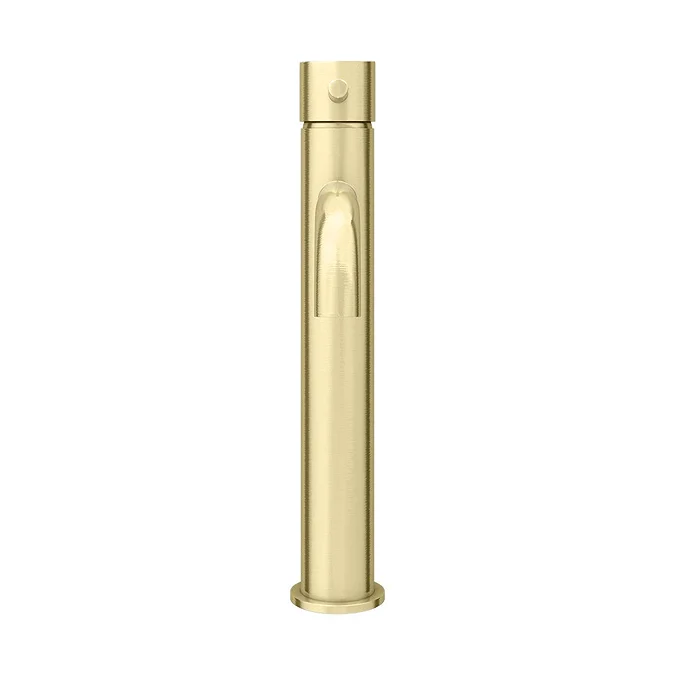 Arezzo Round Brushed Brass High Rise Mono Basin Mixer Tap - Image 4