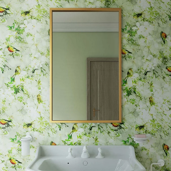Venice Brushed Brass 800 x 1000mm Rectangular Mirror - Image 3