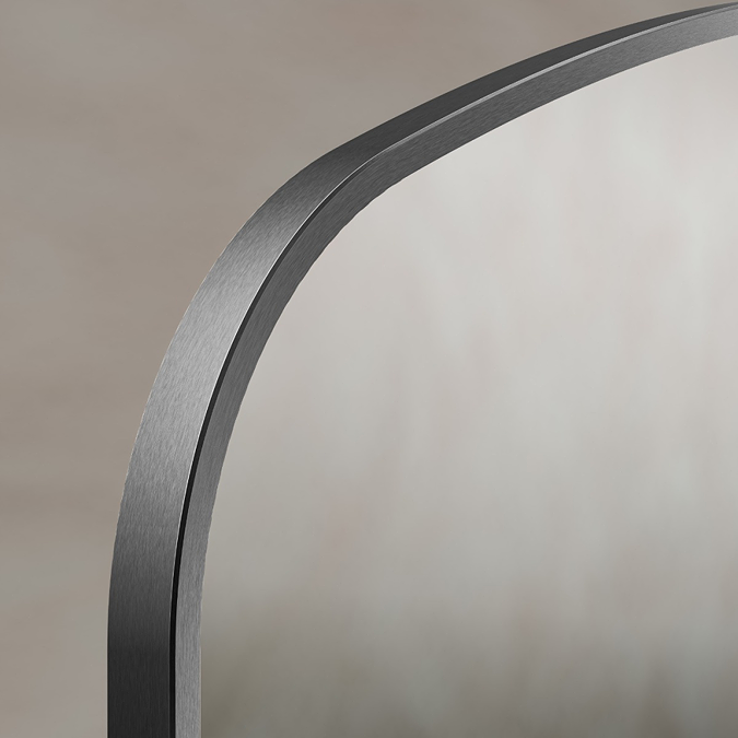 Roxbury Overmantle Arch 1200 x 700mm Gunmetal Mirror - Image 6