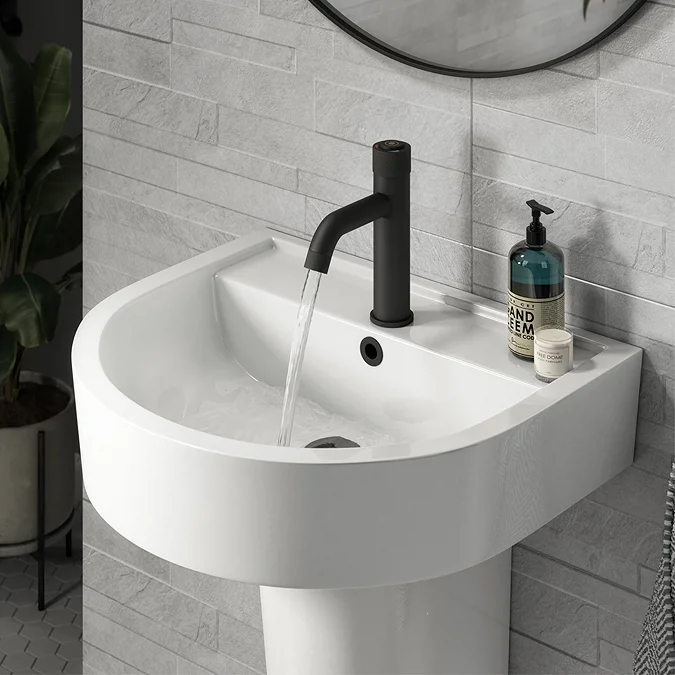 Arezzo Matt Black Industrial Style 1-Touch Basin Tap - Image 4
