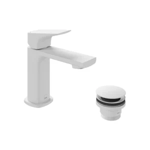 Vado Cameo Lever Mini Basin Mixer & Waste - Matt White