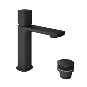 Vado Cameo Leverless Basin Mixer & Waste - Matt Black