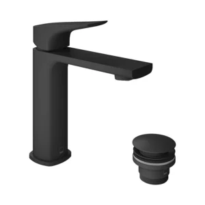 Vado Cameo Lever Low‑Pressure Basin Mixer & Waste - Matt Black