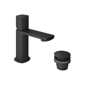 Vado Cameo Leverless Low-Pressure Mini Basin Mixer & Waste - Matt Black