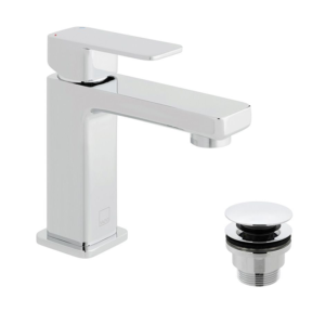Vado Phase Smooth Bodied Mini Mono Basin Mixer + Universal Basin Waste