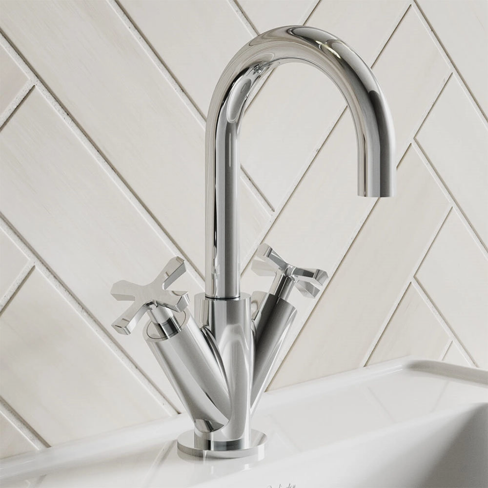 Burlington Riviera Art Deco Chrome Mono Basin Mixer - Image 2