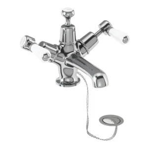 Burlington Kensington - Chrome Basin Mixer Tap with Plug & Chain