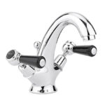 Bayswater Black Lever Domed Collar Mono Basin Mixer + Pop-Up Waste