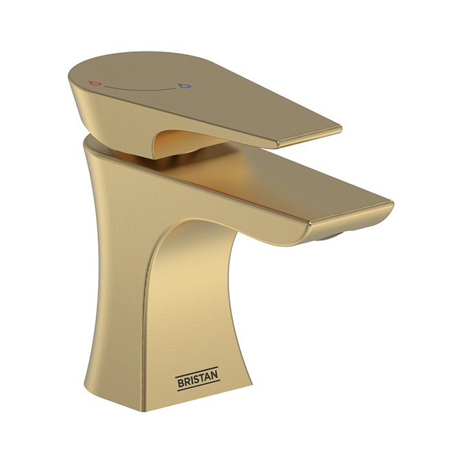 Bristan Hourglass Eco Start Basin Mixer with Clicker Waste - Brushed Brass