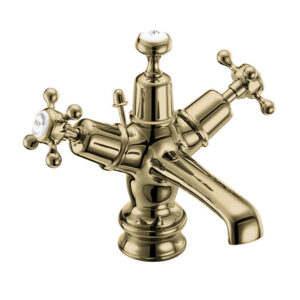 Burlington Gold Claremont Regent Basin Mixer with Pop-up Waste