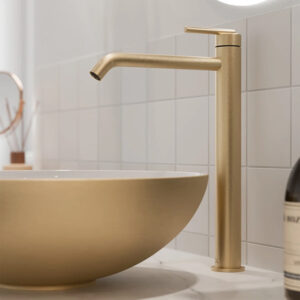 Crosswater 3ONE6 Tall Monobloc Basin Mixer - Brushed Brass