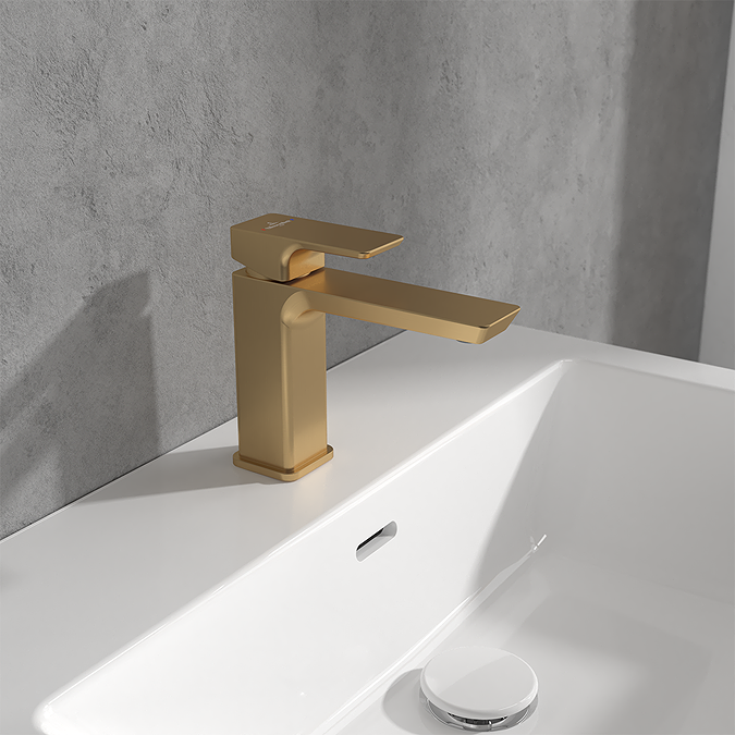 Villeroy and Boch Subway 3.0 Single Lever Basin Mixer - Brushed Gold - Image 4