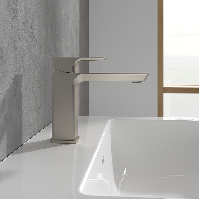 Villeroy and Boch Subway 3.0 Single Lever Basin Mixer - Brushed Nickel Matt - Image 3