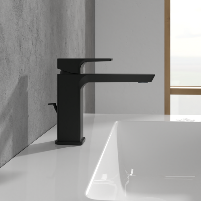 Villeroy and Boch Subway 3.0 Single Lever Basin Mixer with Pop-up Waste - Matt Black - Image 3