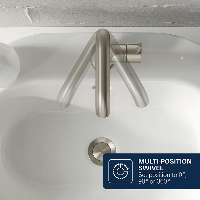 Grohe Essence Tall Mono Basin Mixer - Supersteel - Image 5