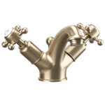 Crosswater Belgravia Crosshead Monobloc Basin Mixer Tap with Pop-up Waste - Brushed Brass