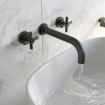 Mode Tate Black Wall Mounted Basin Mixer Tap