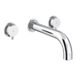 Arezzo Round Chrome Wall Mounted (3TH) Basin Mixer Tap