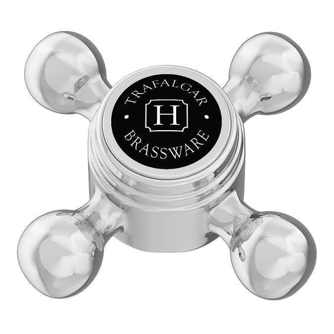 Trafalgar Crosshead 3 Hole Deck Mounted Basin Mixer & Pop-Up Waste Chrome & Black - Image 2