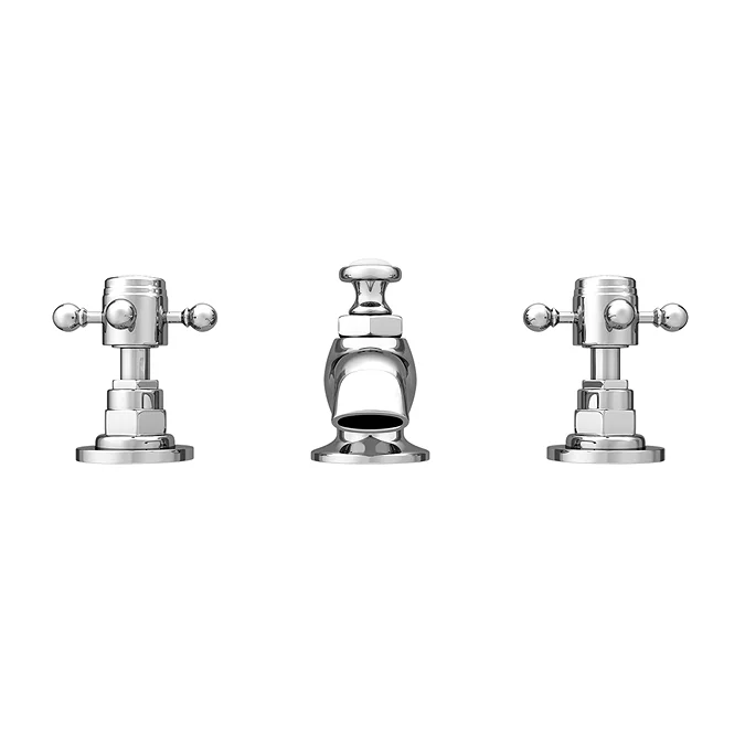 Chatsworth 1928 Traditional 3TH Crosshead Basin Mixer Tap + Waste - Image 3