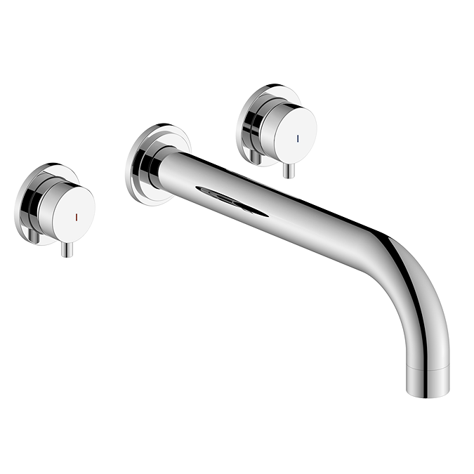 Arezzo Round Chrome Wall Mounted (3TH) Basin Mixer Tap - Image 2