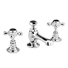 Hudson Reed Topaz Black 3 Tap Hole Basin Mixer + Pop-up Waste