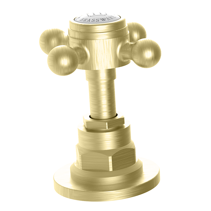 Trafalgar Crosshead 3 Hole Deck Mounted Basin Mixer & Pop-Up Waste Brushed Brass - Image 2