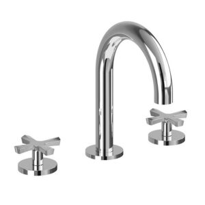 Burlington Riviera Art Deco Chrome 3 Hole Deck Basin Mixer