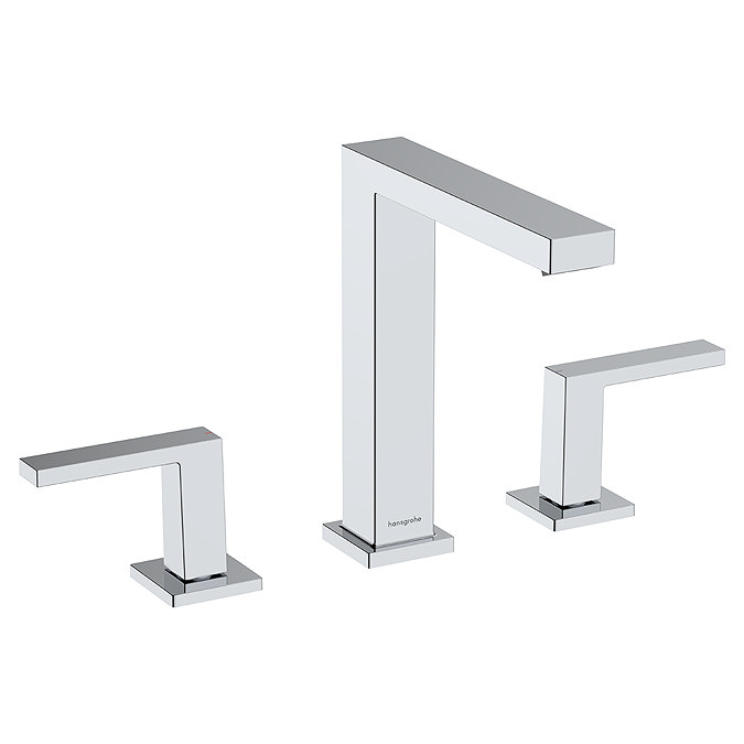 hansgrohe Tecturis E 3-Hole Basin Mixer 150 EcoSmart+ with Push-Open Waste - Chrome