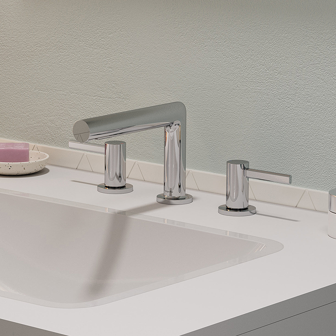 hansgrohe Zesis S 3-Hole Basin Mixer 100 with Pop-up Waste - Chrome - Image 2