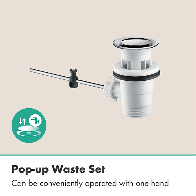 hansgrohe Zesis S 3-Hole Basin Mixer 100 with Pop-up Waste - Chrome - Image 5