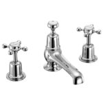 Burlington Claremont Chrome 3TH Basin Mixer with Pop Up Waste