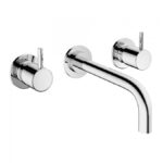 Crosswater MPRO Wall Mounted 3 Hole Set Basin Mixer - Chrome