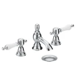 Heritage - Glastonbury 3 Hole Basin Mixer with Pop-up Waste - Chrome