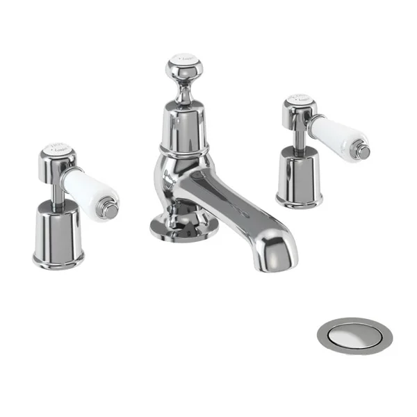 Burlington Kensington - 3 Tap Hole Basin Mixer with Pop Up Waste