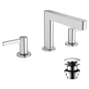 hansgrohe Finoris 3-Hole Basin Mixer 110 with Push-Open Waste - Chrome
