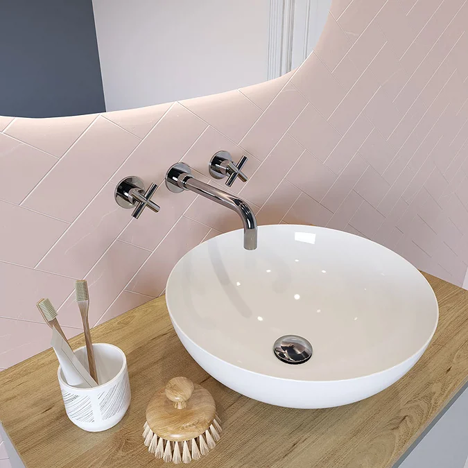 Crosswater MPRO Crosshead Chrome Wall Mounted 3 Hole Set Basin Mixer - Image 2