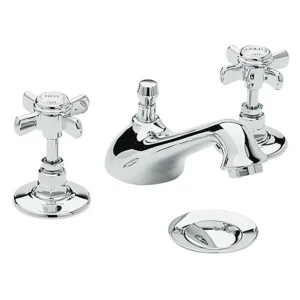 Heritage - Dawlish 3 Hole Basin Mixer with Pop-up Waste - Chrome
