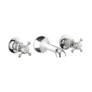 Crosswater - Belgravia Crosshead Wall Mounted 3 Hole Set Basin Mixer