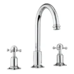 Crosswater - Belgravia Crosshead 3 Tap Hole Tall Basin Mixer with Pop-up Waste