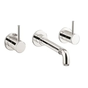 Crosswater MPRO Industrial Wall Mounted 3 Hole Set Basin Mixer - Chrome