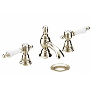 Heritage - Glastonbury 3 Hole Basin Mixer with Pop-up Waste - Vintage Gold
